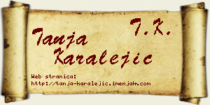 Tanja Karalejić vizit kartica